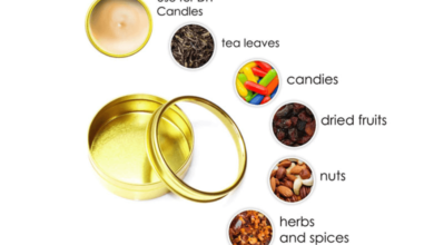 Gold candle tins